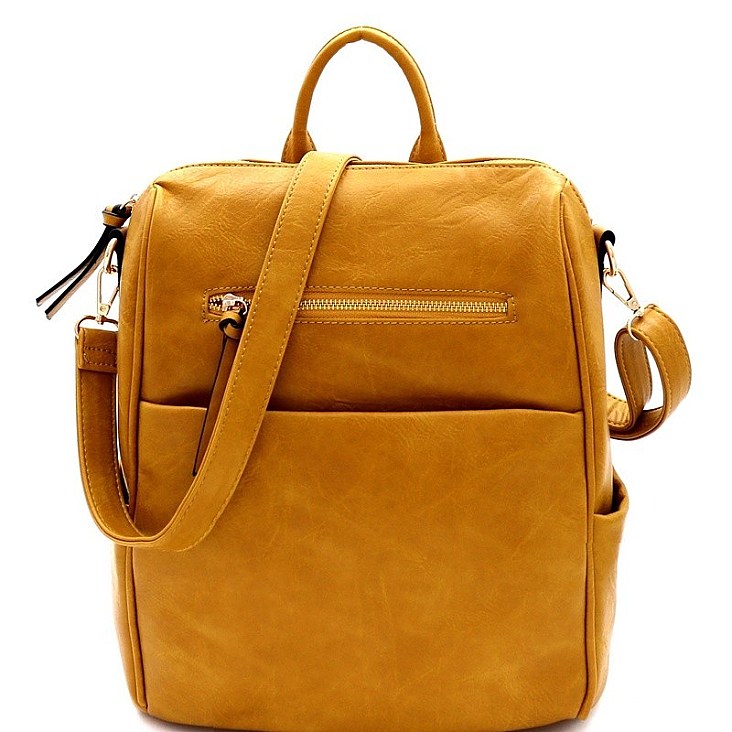 Multi Pocket Convertible Backpack Shoulder Bag MHF0276 > Fashion Handbags > Mezon Handbags